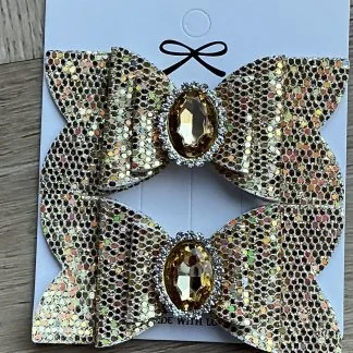Haarclipjes goud glitter