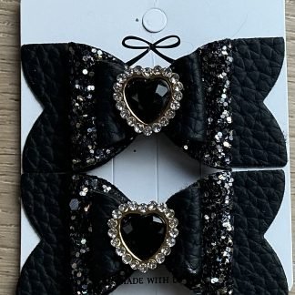 Haarclipjes zwart met veel glitter